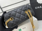 CHL - Small Vanity Case Black With Gold Zipper For Women Bags 5.9in/15LO