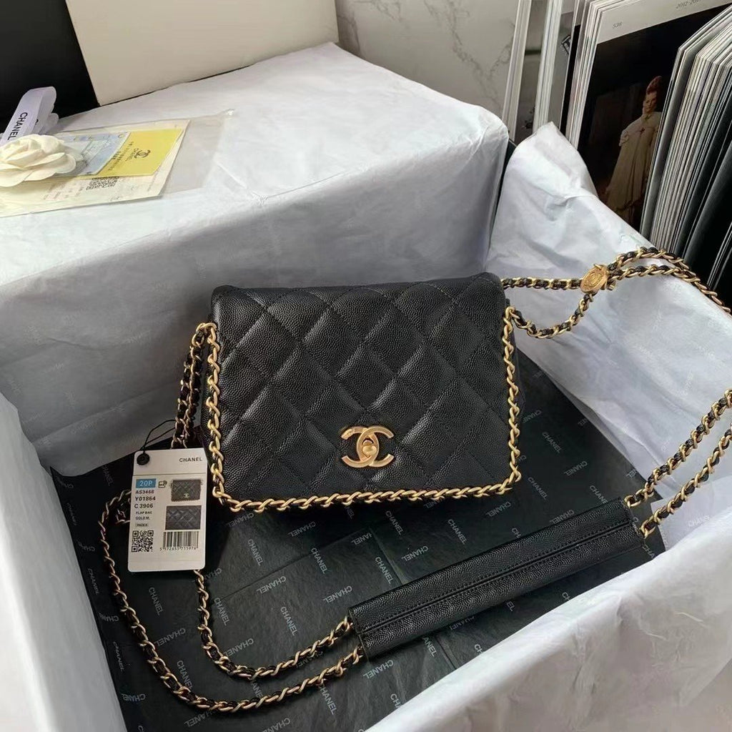 CHL - Flapbag With Chain Black For Women Bags 8.3in/21LO