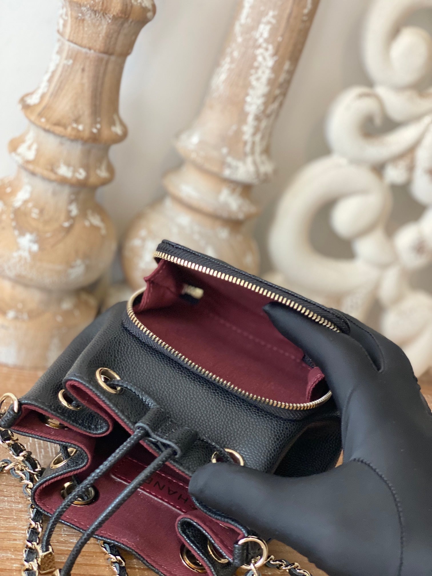 CHL - Mini Bucket Bag With Strap Black For Women Bags 4.9in/12.5LO