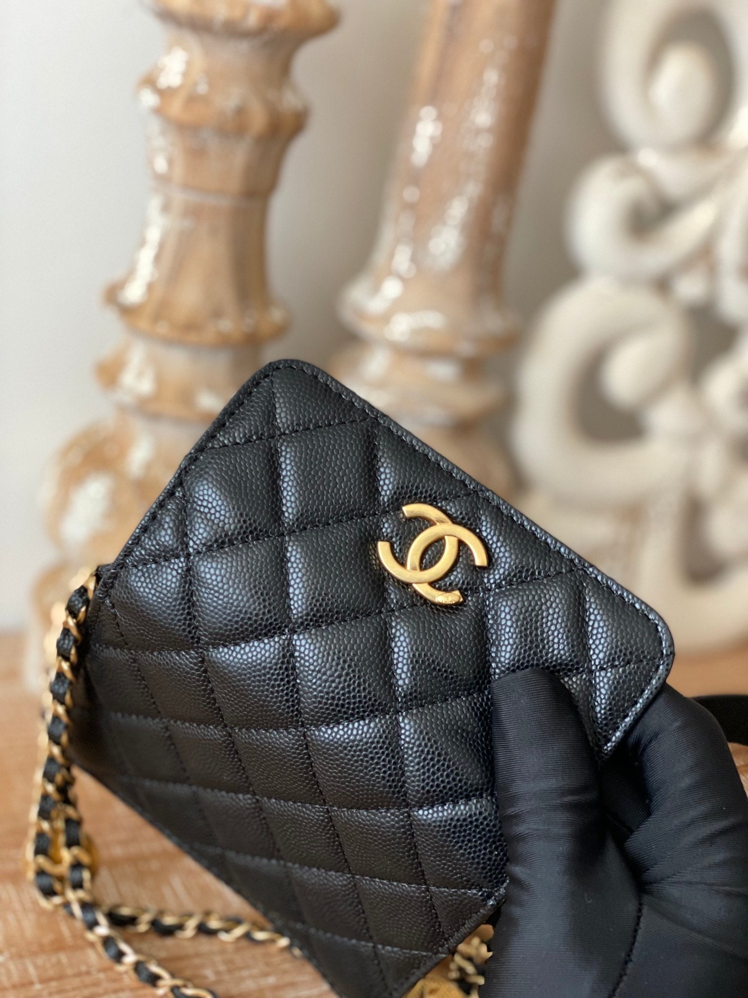 CHL -  Clutch With Chain Black For Women Bags 4.8in/12.3LO AP2857 B08447 94305