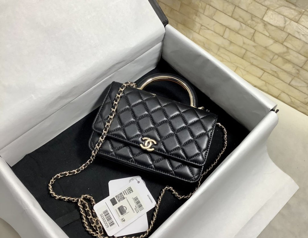 CHL - Hand-Held Oblique Cross Bag Black For Women Bags 6.7in/19LO