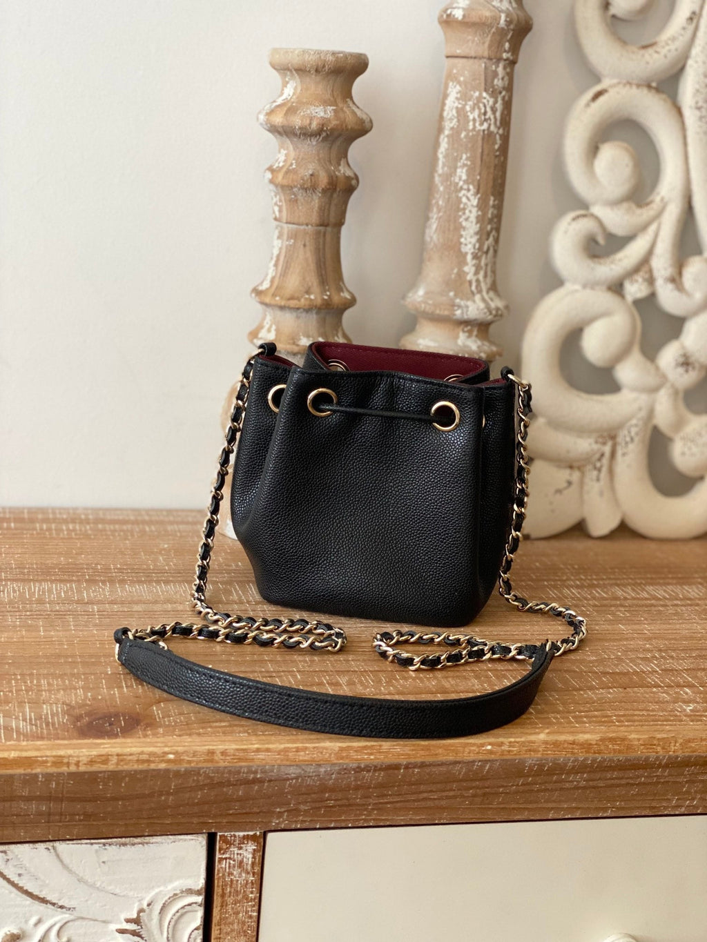 CHL - Mini Bucket Bag With Strap Black For Women Bags 4.9in/12.5LO