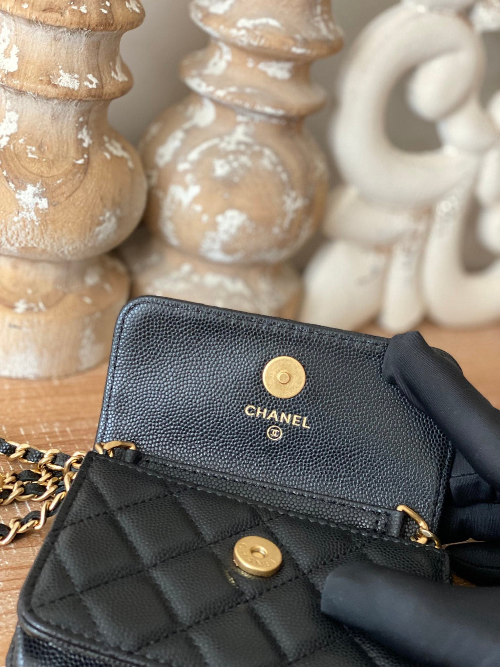 CHL -  Clutch With Chain Black For Women Bags 4.8in/12.3LO AP2857 B08447 94305