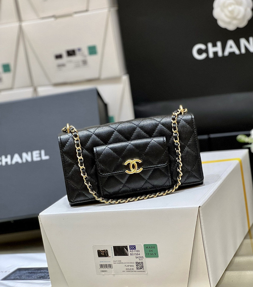 CHL - Small Coin Pocket WOC Shoulder Bag Black For Women Bags 7.9in/20LO