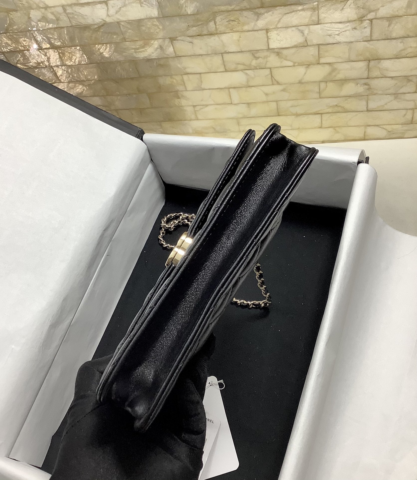 CHL - Hand-Held Oblique Cross Bag Black For Women Bags 6.7in/19LO