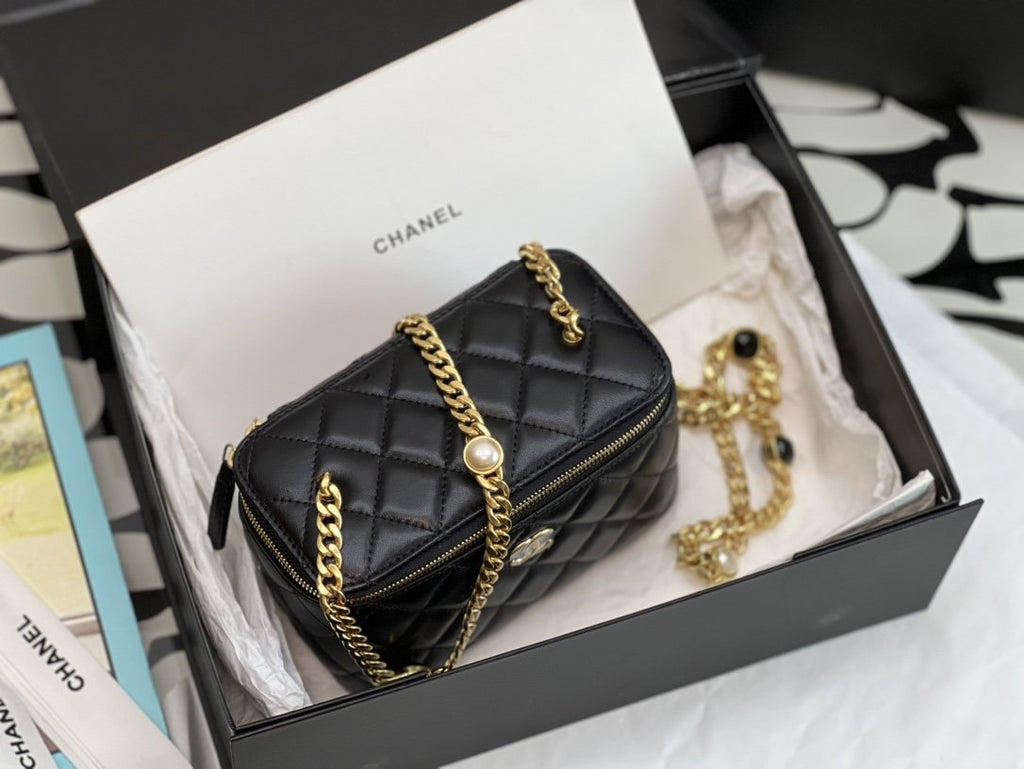 CHL - Vanity With Chain Black For Women Bags 6.2in/16LO