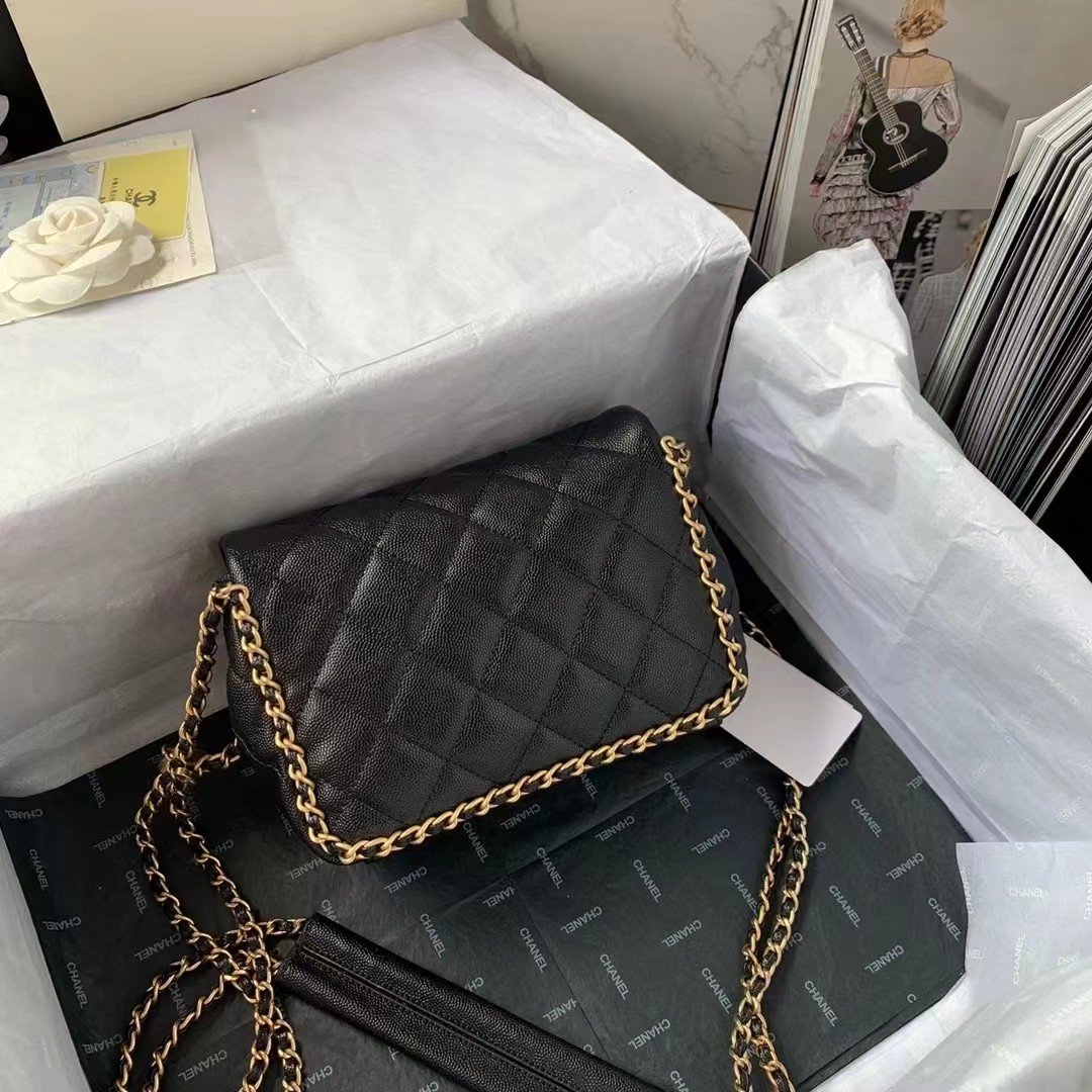 CHL - Flapbag With Chain Black For Women Bags 8.3in/21LO