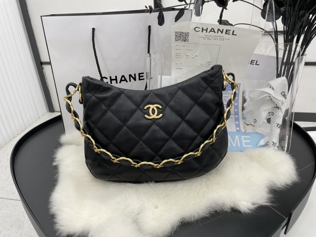 CHL - Hobo Handbag Black For Women Bags 9.4in/24LO AS3562 B09178 94305