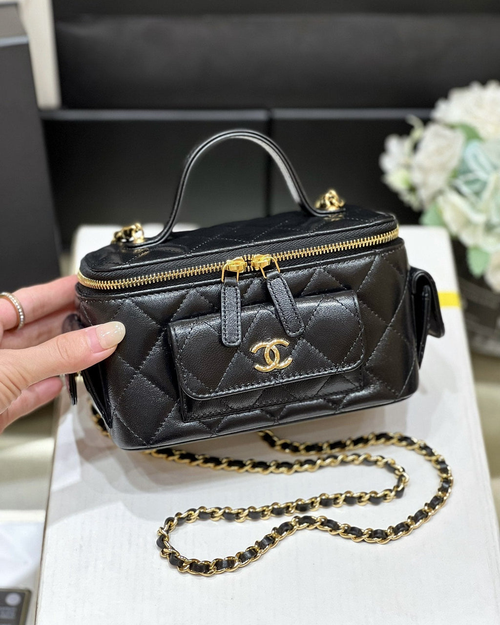 CHL - Vanity Bag With Strap Black For Women Bags 6.6in/17LO AP3017 B09208 94305