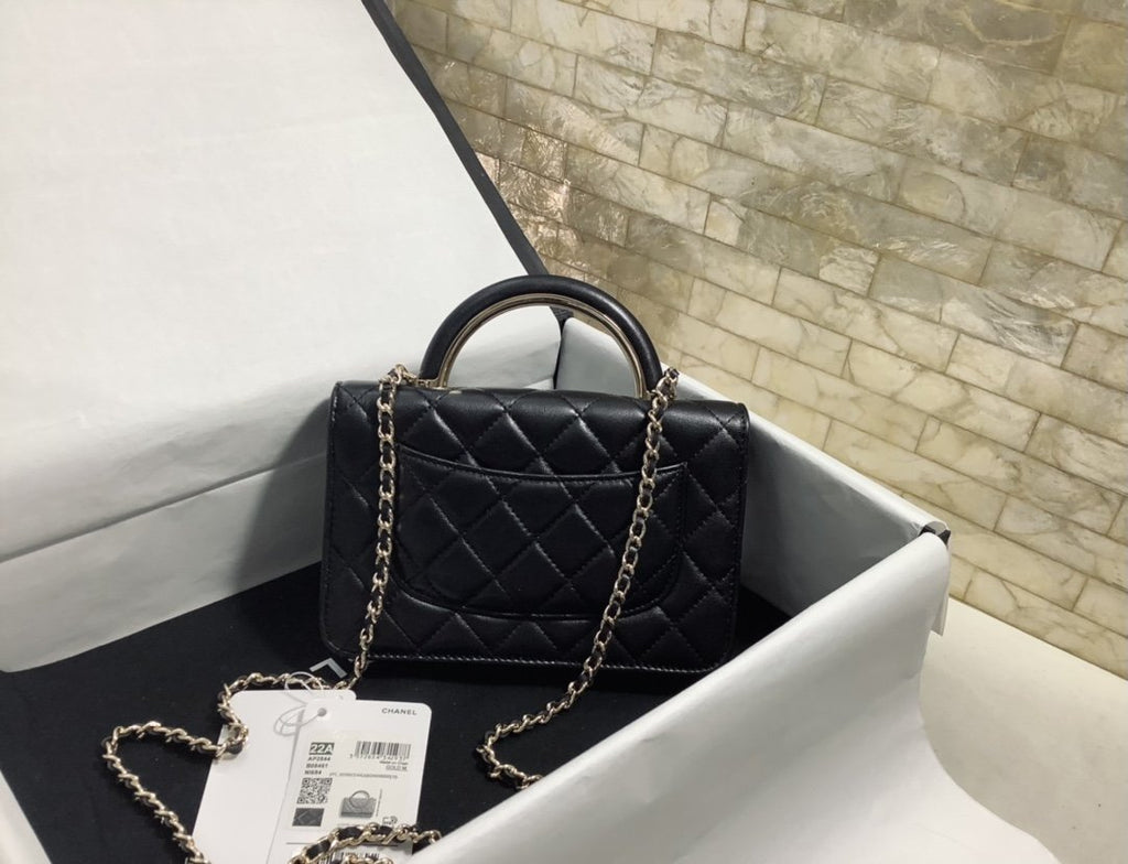 CHL - Hand-Held Oblique Cross Bag Black For Women Bags 6.7in/19LO