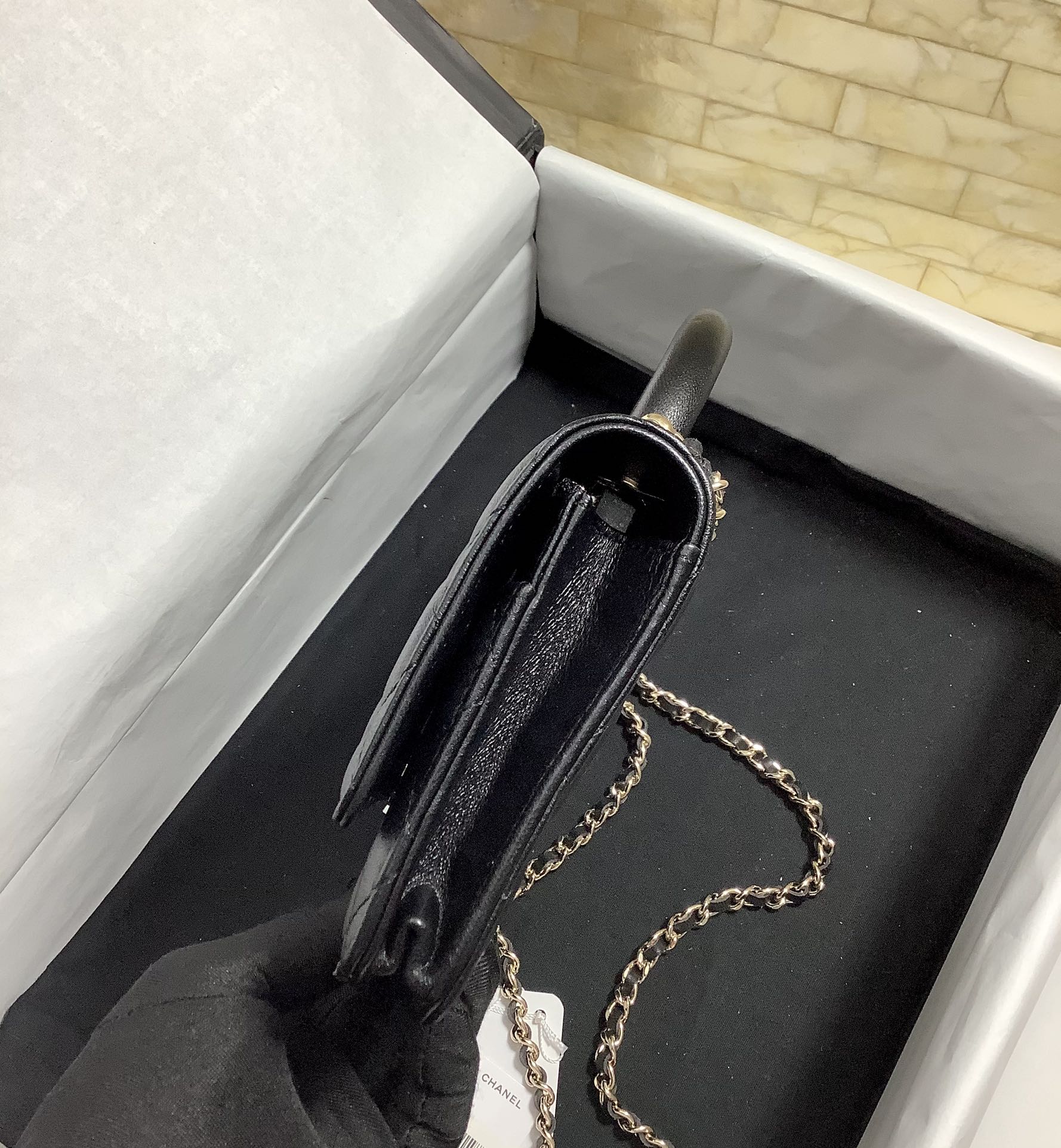 CHL - Hand-Held Oblique Cross Bag Black For Women Bags 6.7in/19LO