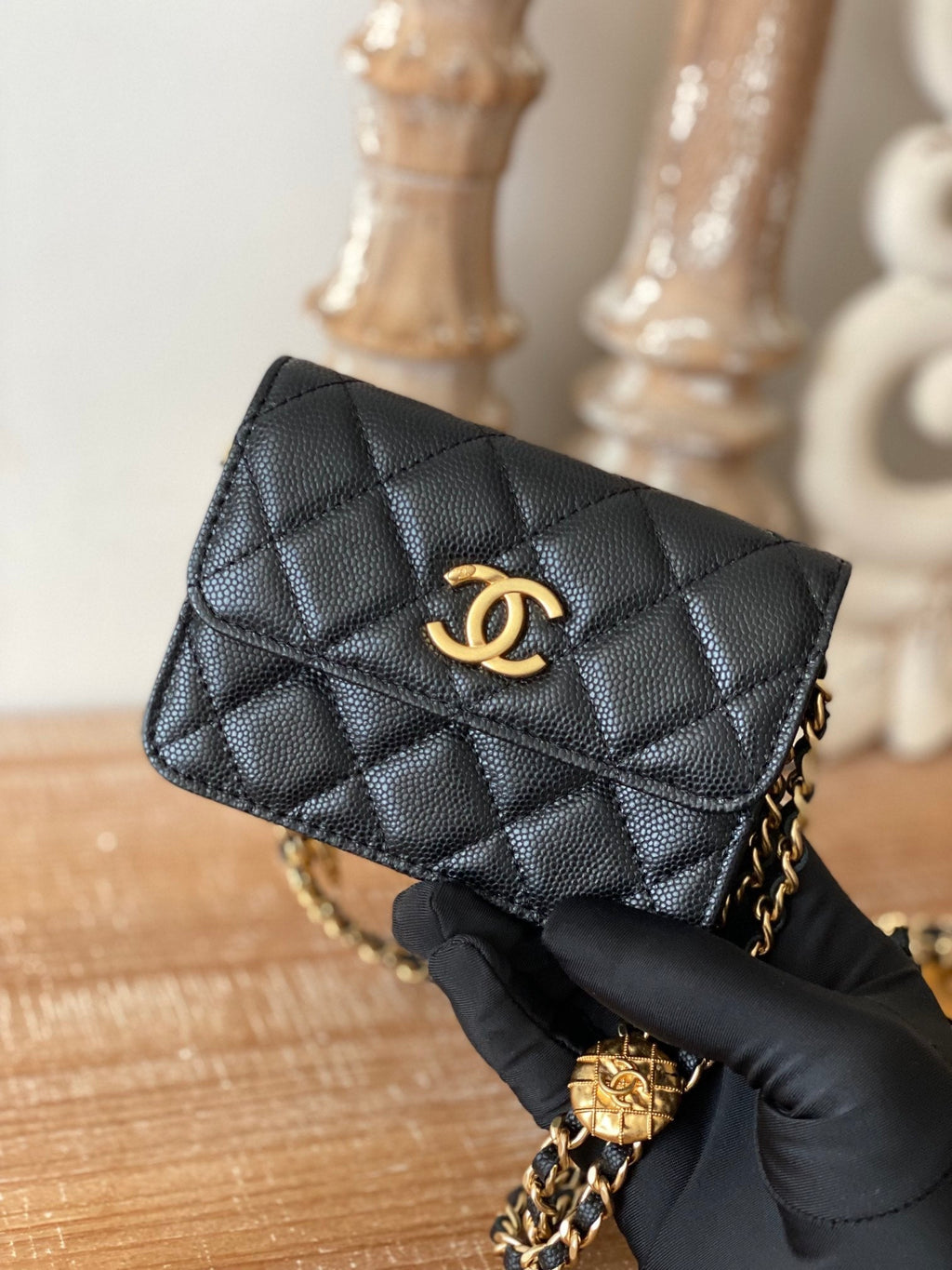 CHL -  Clutch With Chain Black For Women Bags 4.8in/12.3LO AP2857 B08447 94305