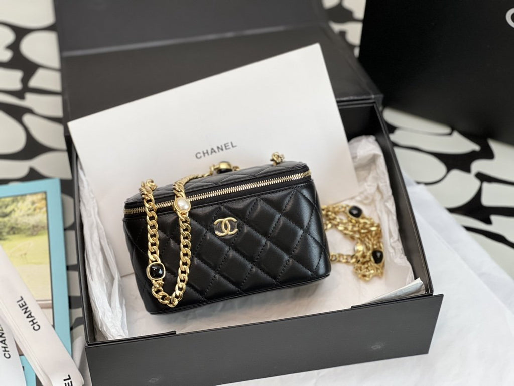 CHL - Vanity With Chain Black For Women Bags 6.2in/16LO