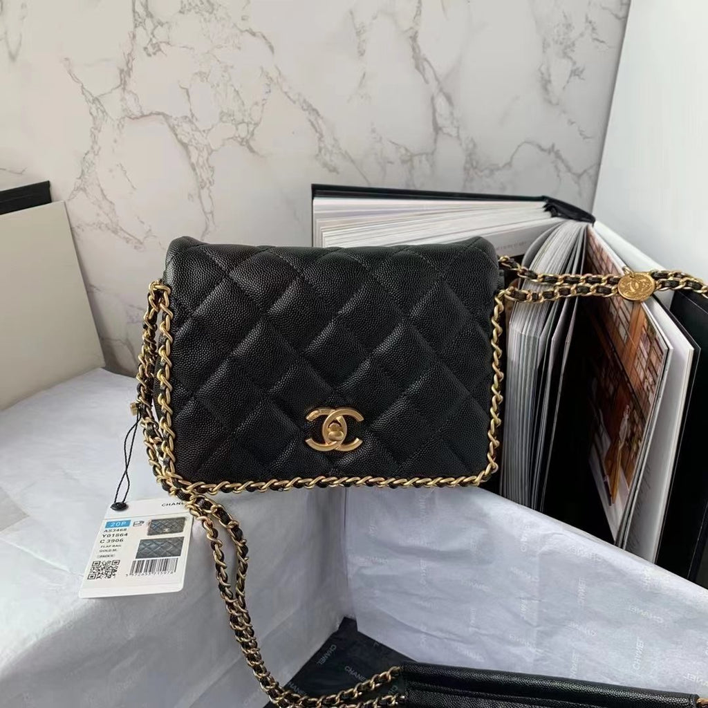 CHL - Flapbag With Chain Black For Women Bags 8.3in/21LO