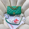 CHL - Large Flap Bag Gold Hardware Green For Women Handbags, Shoulder Bags 9.1in/23LO AS3367