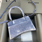 BLN-Ciaga Hourglass Small Handbag In Blue Denim Printed, For Women,  Bags 9in/23LO 5935462104W9064