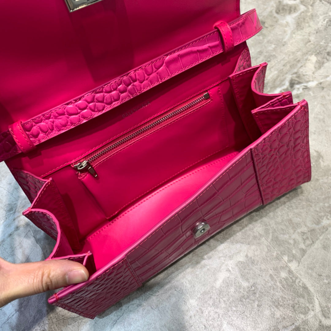 BLN-Ciaga Hourglass Handbag In Dark Pink, For Women,  Bags 9.8in/25LO