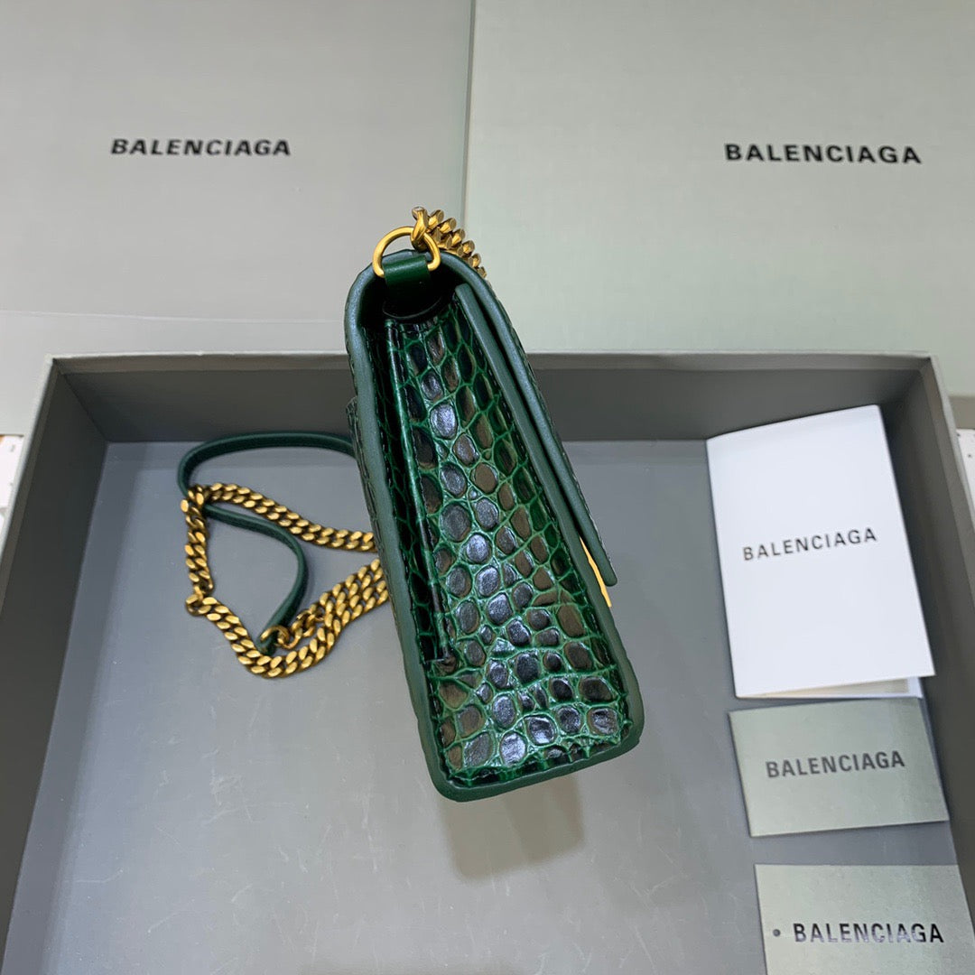 BLN-Ciaga Hourglass Wallet On Chain in Dark Green, For Women,  Bags 9in/23LO