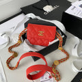 CHL -  Clutch With Chain Gold Hardware Grained Shinny Red For Women Handbags, Shoulder Bags 4.7in/12LO AP2857