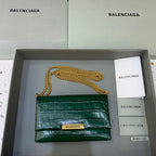 BLN-Ciaga Triplet Small Bag Crocodile Embossed Green, For Women,  Bags 8.3in/21LO