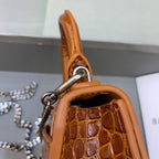 BLN-Ciaga Hourglass Mini Handbag With Chain In Brown, For Women,  Bags 4.7in/12LO