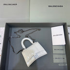 BLN-Ciaga Hourglass Mini Handbag With Chain In White, For Women,  Bags 4.7in/12LO