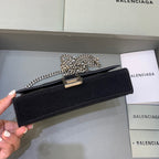 BLN-Ciaga Hourglass Wallet On Chain in Black, For Women,  Bags 7.6in/19LO 6560502102G1000
