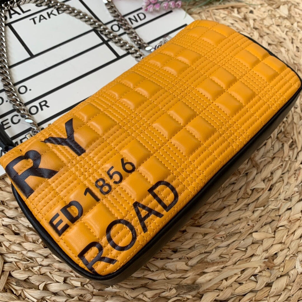 B-Berry - BB  Horseferry Print Quilted Small Lola Bag Monogram Orange For Women, Bags 9in/23LO