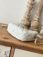 CHL - Small Hobo Bag Gold Hardware White For Women Handbags, Shoulder Bags 7.5in/19LO