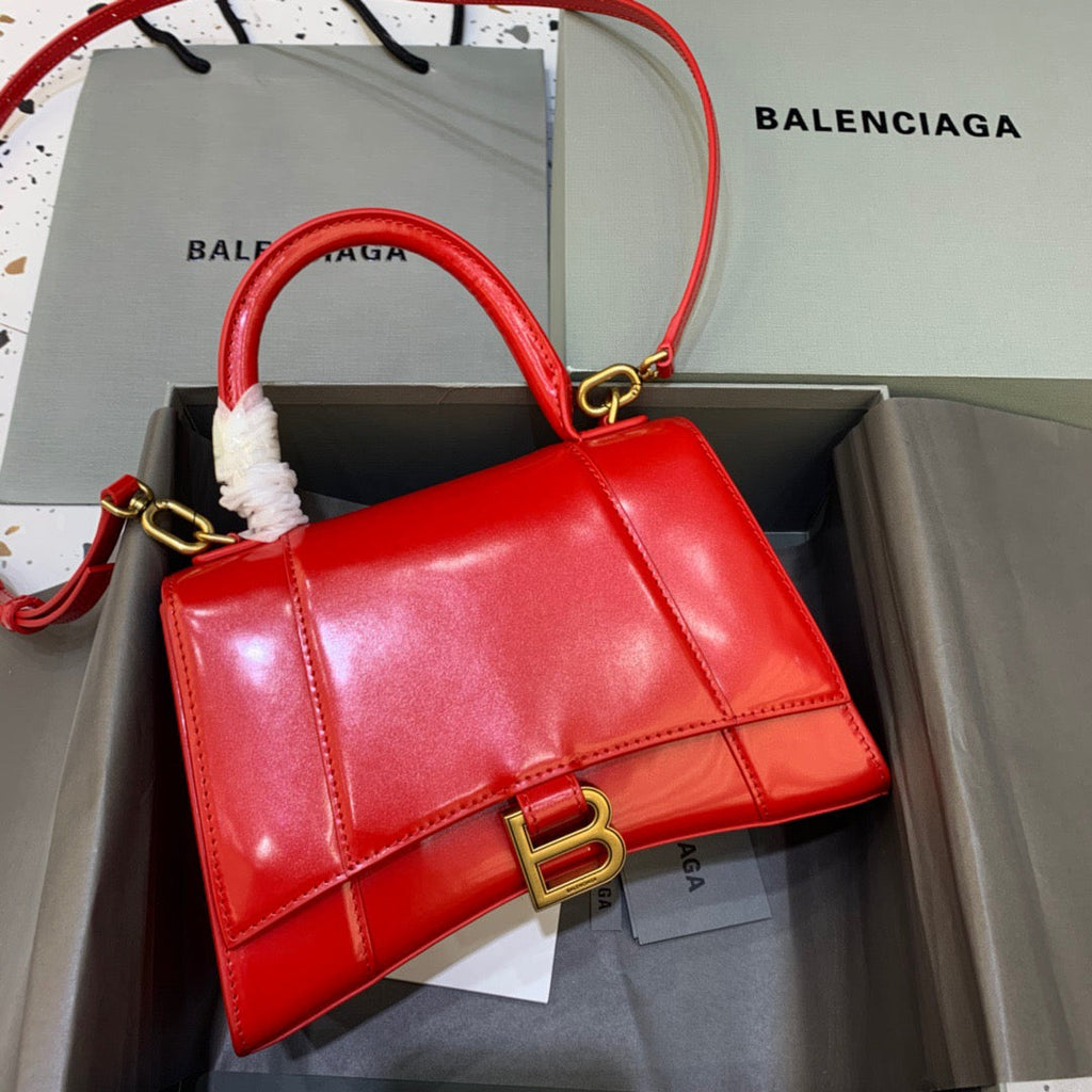 BLN-Ciaga Hourglass Small Handbag In Bright Red, For Women,  Bags 9in/23LO 5935461QJ4M6406