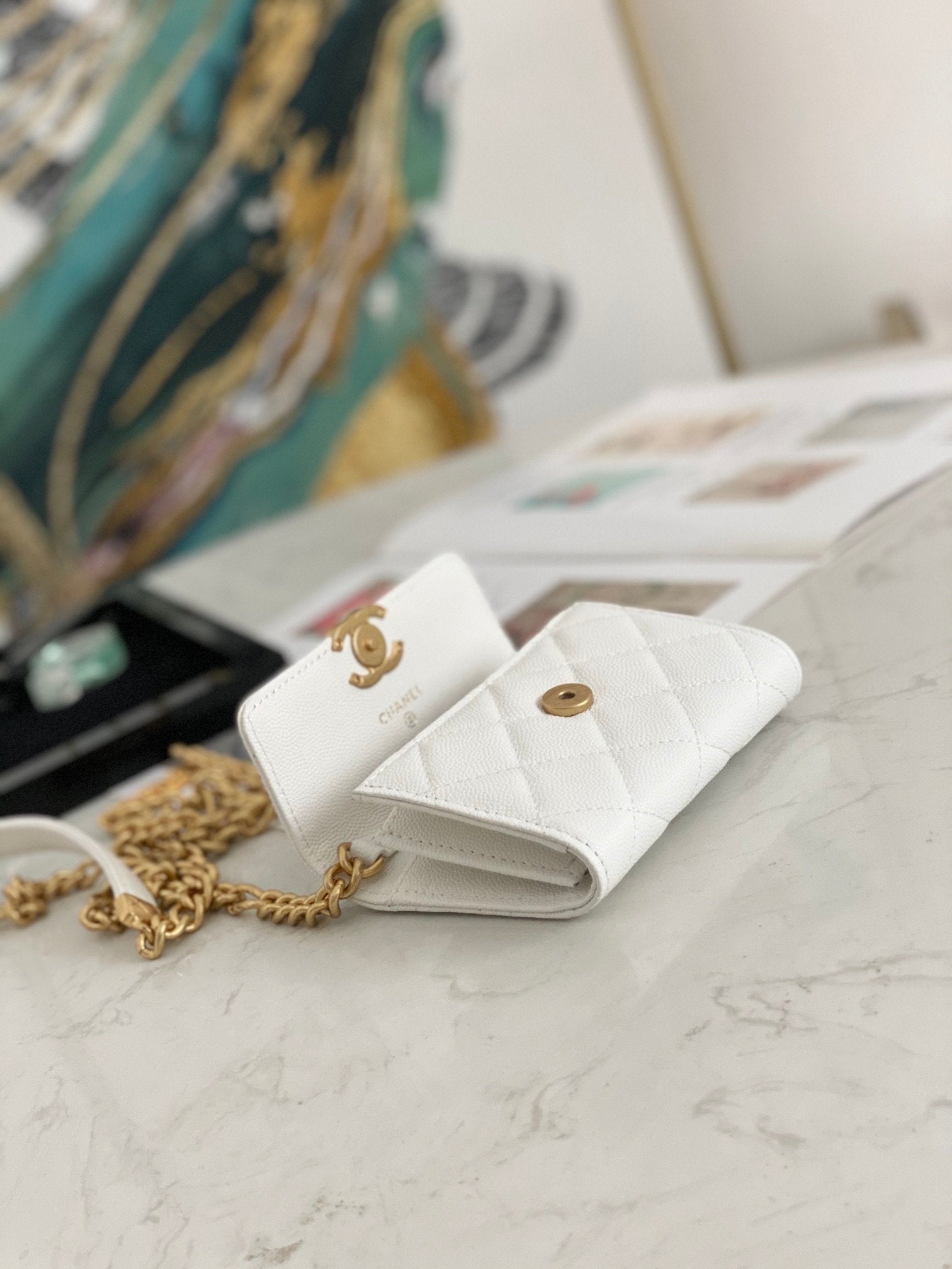 CHL - Mini Flap Bag Gold Toned Hardware White For Women 4.7in/12LO