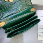 BLN-Ciaga Triplet Small Bag Crocodile Embossed Green, For Women,  Bags 8.3in/21LO