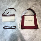 BLN-Ciaga Navy XS Tote Bag In Dark Red, For Women,  Bags 12.6in/32LO