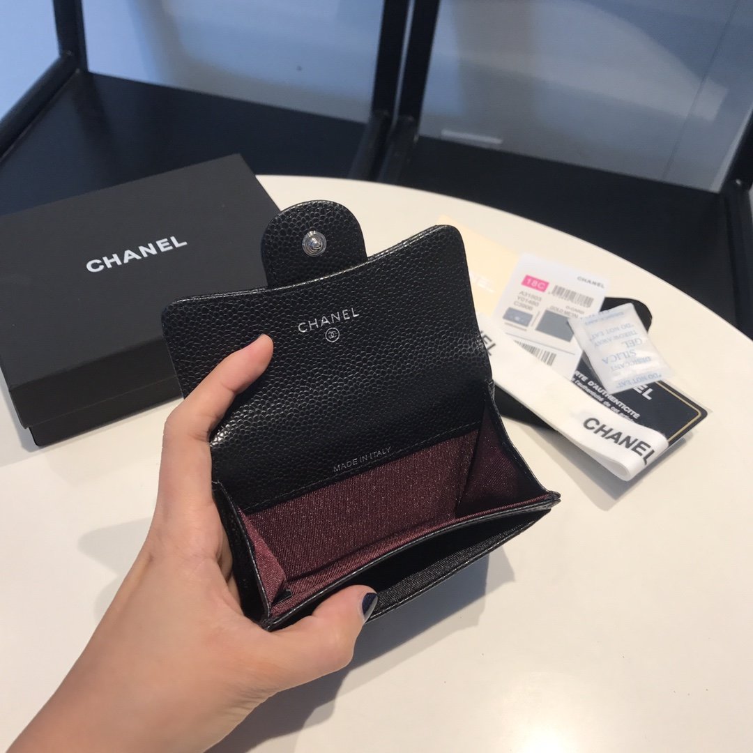 CHL -  Classic Card Holder SilLusso Official - Hardware Black For Women Wallet 4.5in/11.5LO