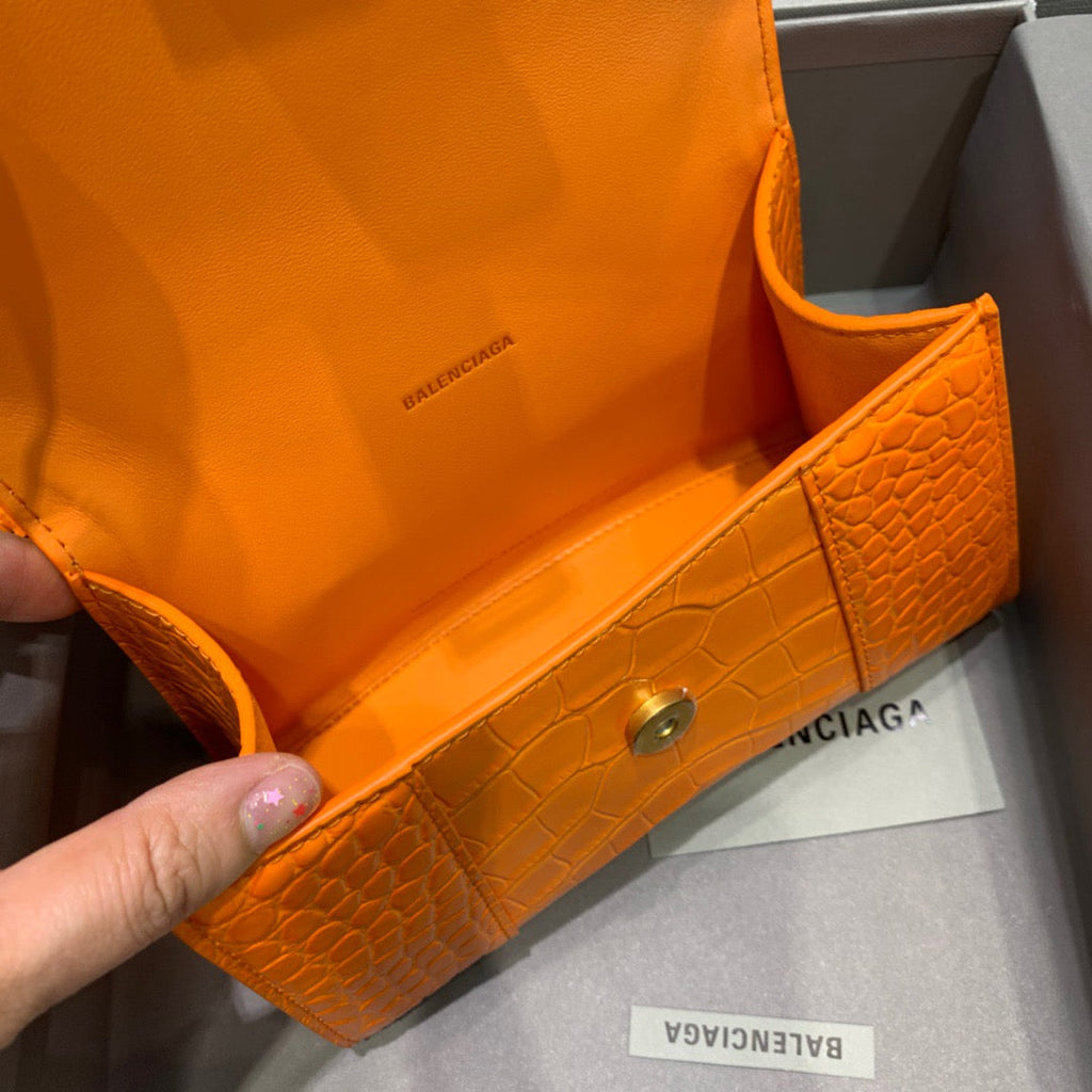 BLN-Ciaga Hourglass XS Handbag In Orange, For Women,  Bags 7.4in/19LO