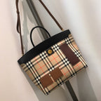 B-Berry - BB  Small  Check Society Top Handle Bag For Women, Bags 14.6in/37LO