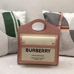 B-Berry - BB  Mini Two-tone Canvas And Pocket Bag PiNike For Women, Bags 10.4in/26.5LO