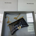 BLN-Ciaga Hourglass Wallet On Chain in Black, For Women,  Bags 9in/23LO