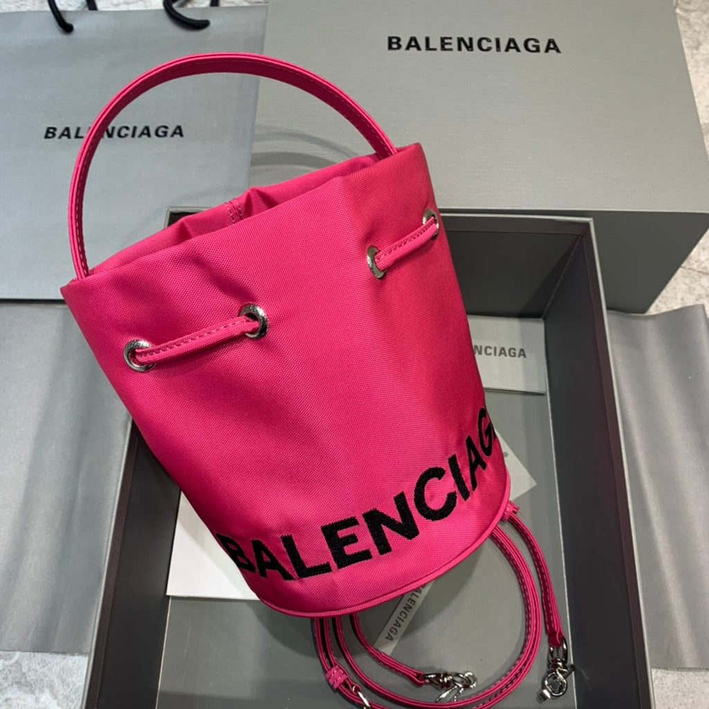 BLN-Ciaga Le Cagole Medium Bucket Bag In Dark Pink, For Women,  Bags 11.8in/30LO