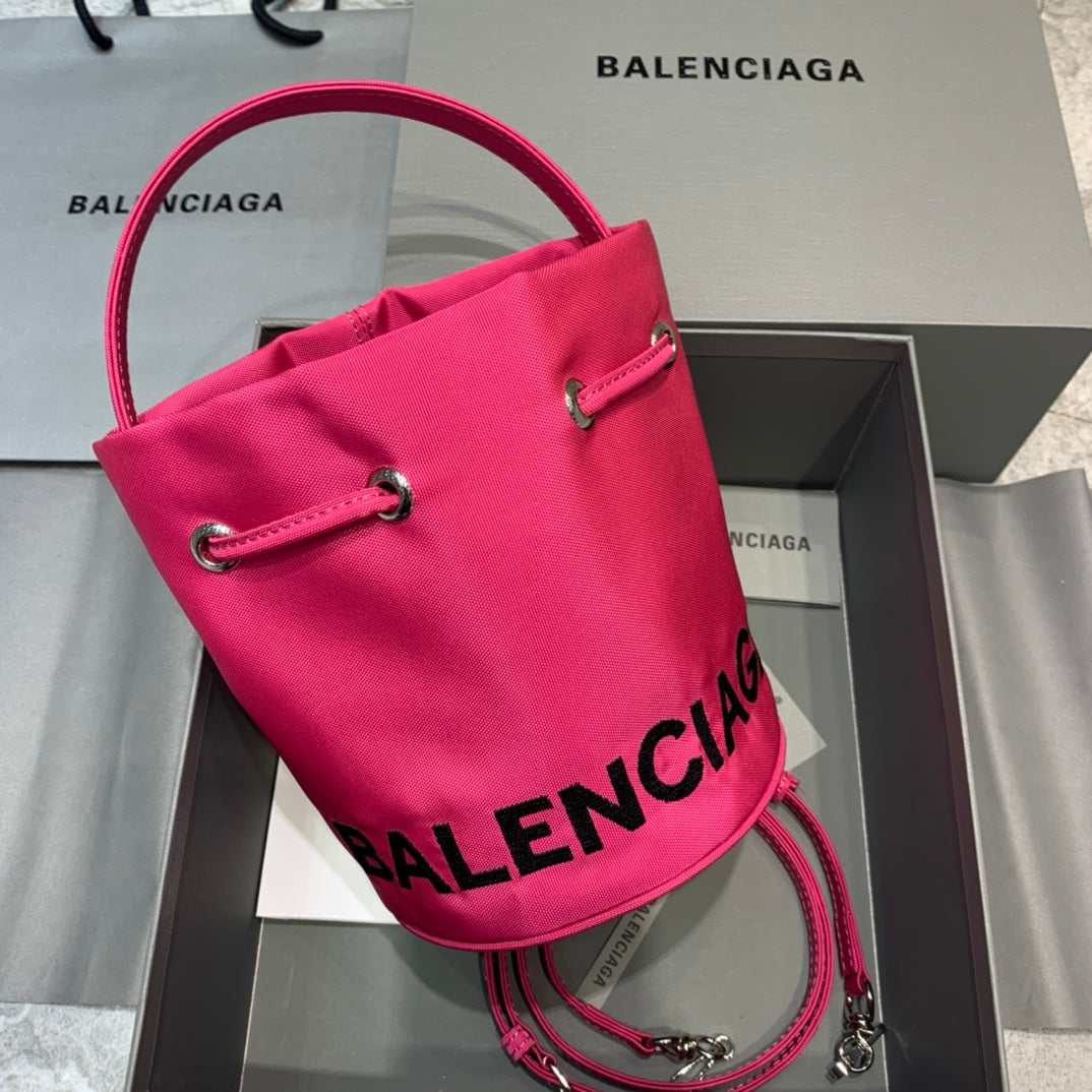 BLN-Ciaga Le Cagole Medium Bucket Bag In Dark Pink, For Women,  Bags 11.8in/30LO
