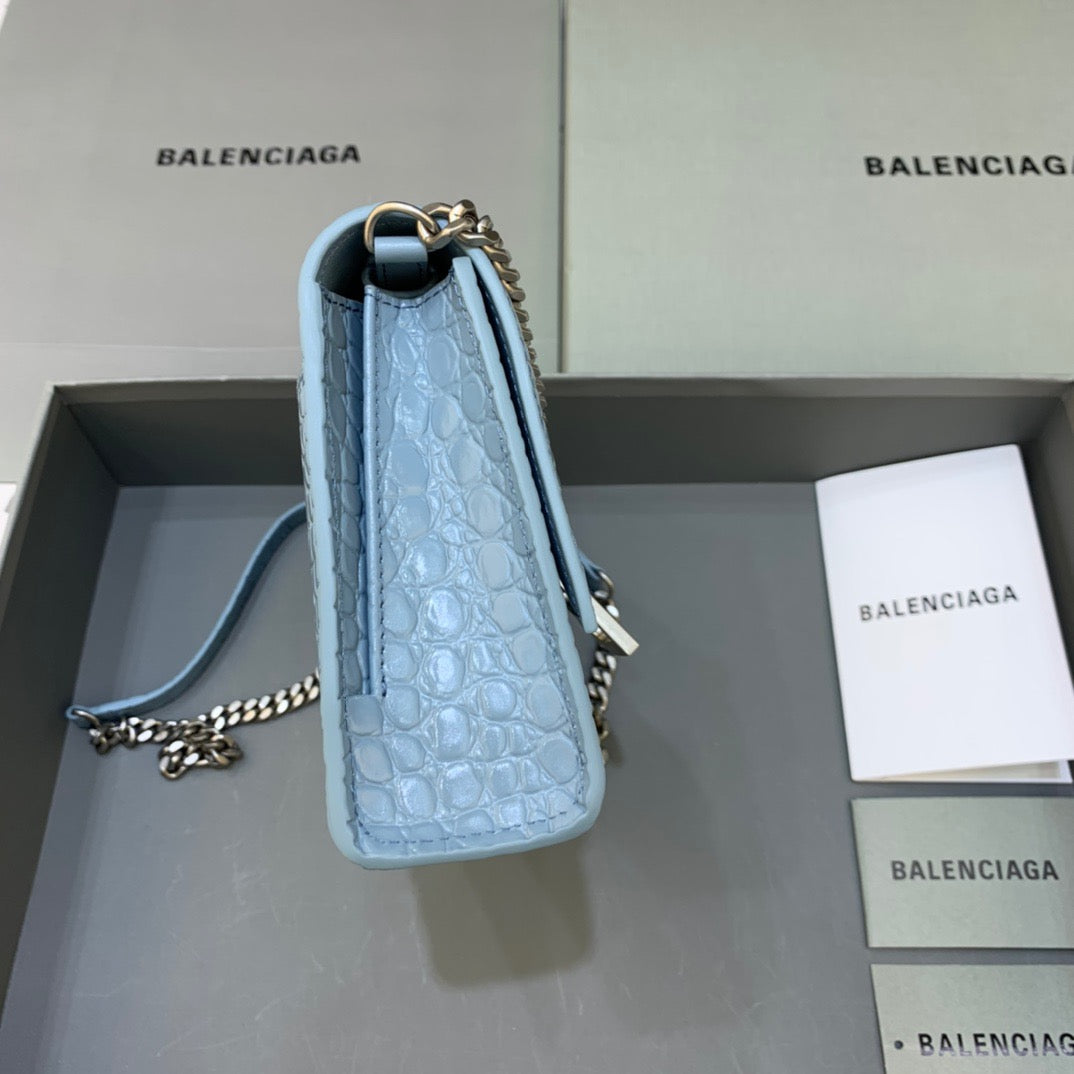 BLN-Ciaga Hourglass Wallet On Chain in Blue, For Women,  Bags 9in/23LO