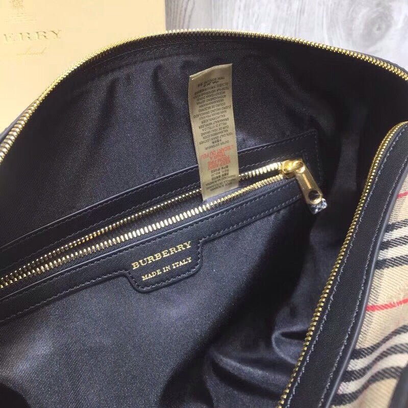 BB Small 1983 Check LiNike Bowling Bag Black/Brown For Women, Women’s Bags 9.1in/23LO