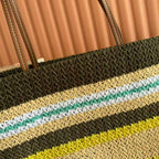 Miu Tote Bag 40cm Raffia-Effect Woven