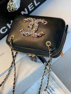 CHL -  Camera Cubic Diamonds Black Bag For Women 12.5LO/4.9in