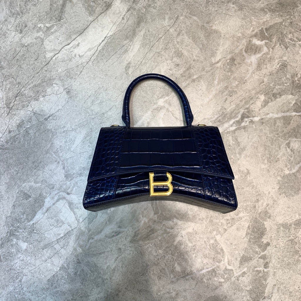 BLN-Ciaga Hourglass Small Handbag In Dark Blue, For Women,  Bags 9in/23LO 5935461LRGM4611