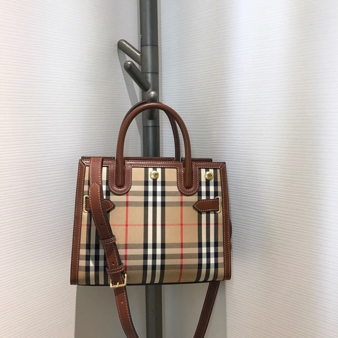 B-Berry - BB  Mini  Check Two-handle Title Bag Archive Beige For Women, Bags 10.2in/26LO 80252671
