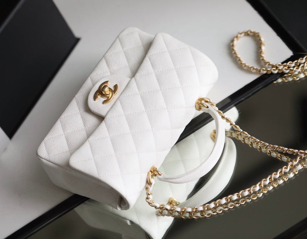 CHL - Mini Flapbag With Top Handle White For Women 7.8in/20LO