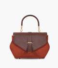 Dark brown top-handle hexagon bag