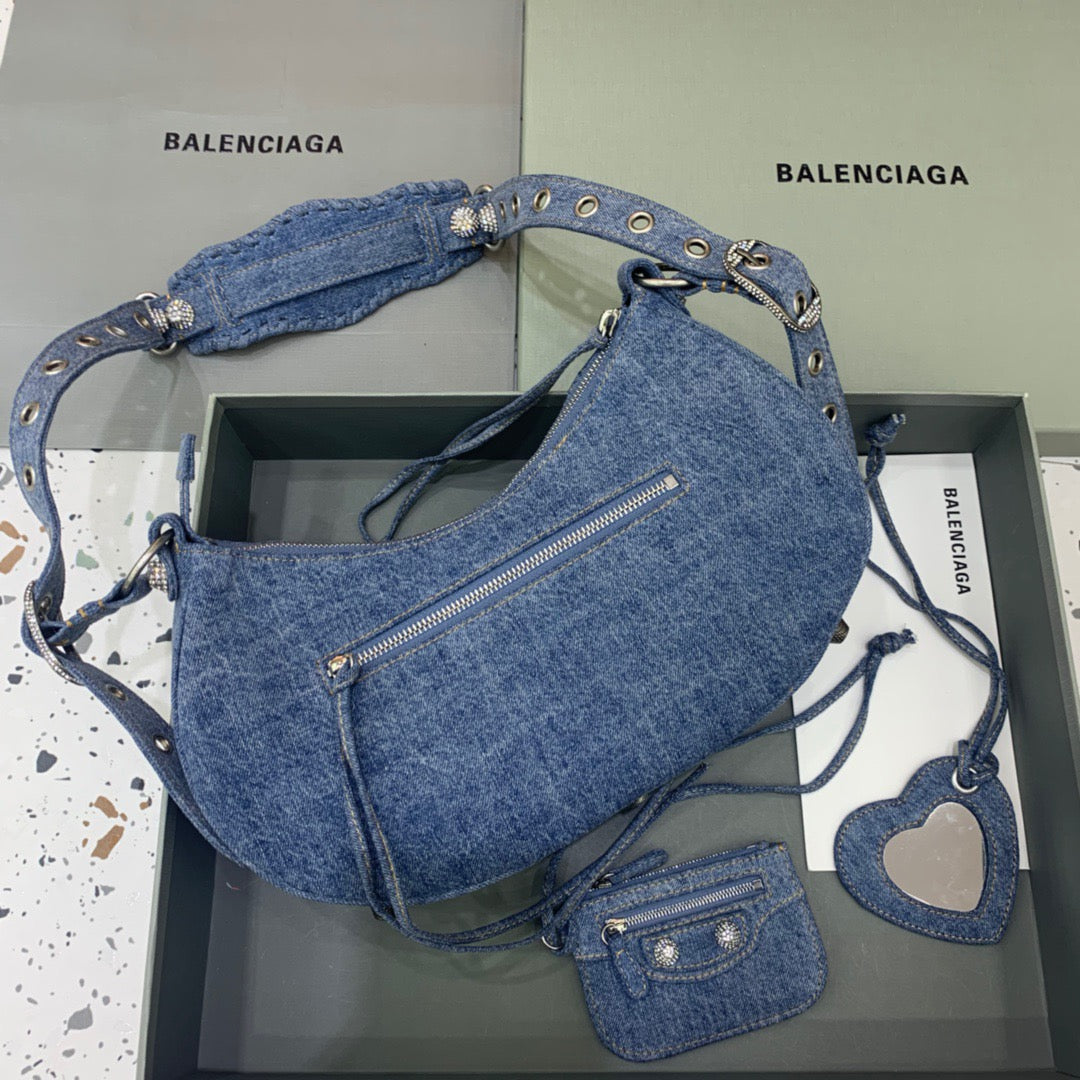 BLN-Ciaga Le Cagole XS Shoulder Bag In Blue Washed, For Women,  Bags 13in/33LO