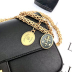 CHL - Maroon Medallion Nude Reissue 2.55 Classic 225 Flap Black Bag For Women 24LO/9.4in